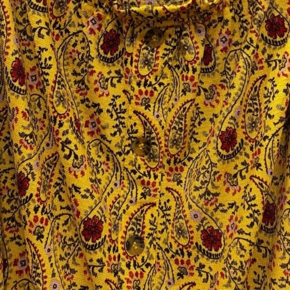 Melloday Women's Blouse Large Paisley Off Shoulder Top - Picture 3 of 4